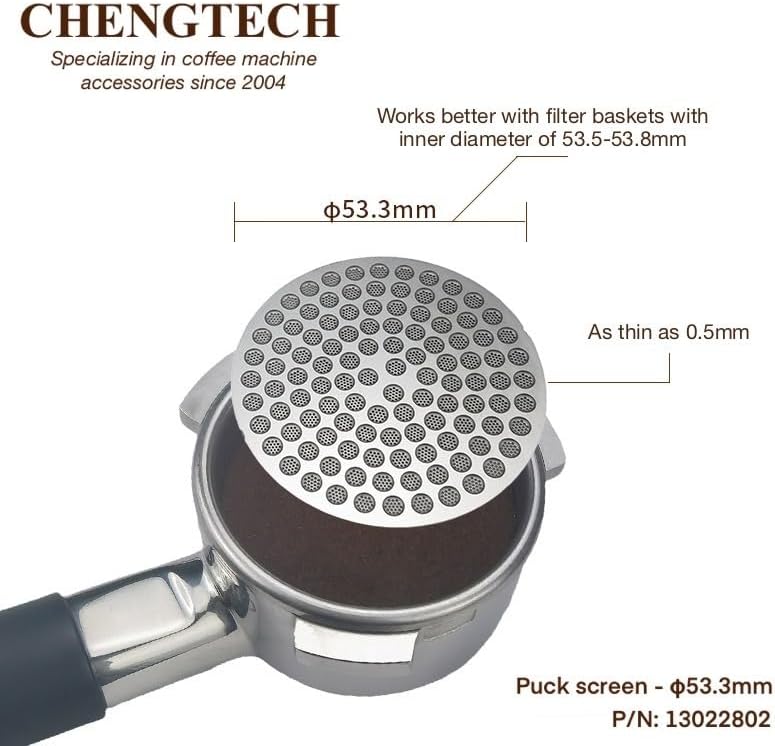 Chengtech 54mm Espresso Puck Screen Compatible with BREV 820/840/870/875/878/879/880/450/550 - Image 1